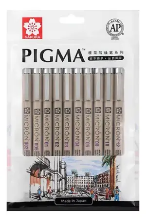 Набір лайнерів Sakura Pigma Micron 10 розмірів