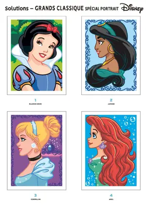 Французька розмальовка "Grands classiques Spécial Portraits" від Disney