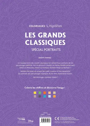 Французька розмальовка "Grands classiques Spécial Portraits" від Disney