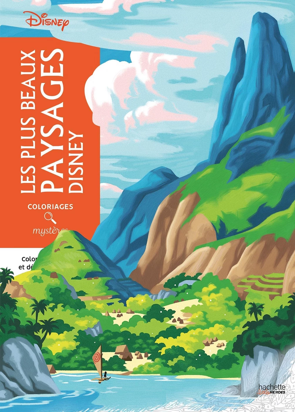 Французька розмальовка "Les plus beaux paysages" від Disney