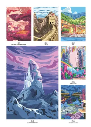 Французька розмальовка "Les plus beaux paysages" від Disney